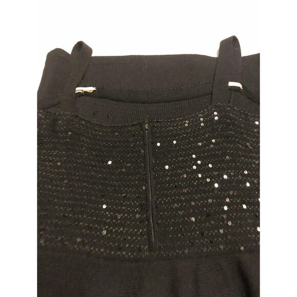 Fianona Vintage Dress 2 Pc Black Wool Knit Sequins Size Large - Picture 7 of 10